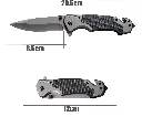 Folding Lock Knife Black matte 8.5cm Blade with Seatbelt Cutter & Glass Breaker