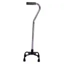 Quadripod Walking Stick Metal 91cm Adjustable Height 4 Leg Black Base