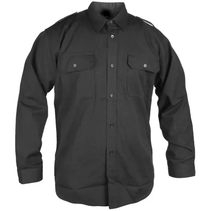 0194 black-army-shirt-cotton-2-pocket-epaulettes-4.webp