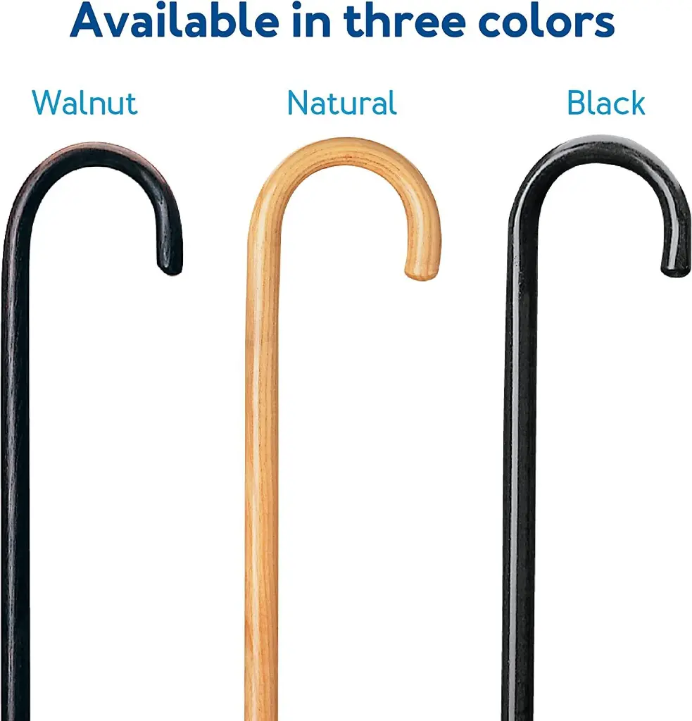 44978 Wood-Walking-Stick-92cm-Brown-Varnish-crook-handle-9.webp