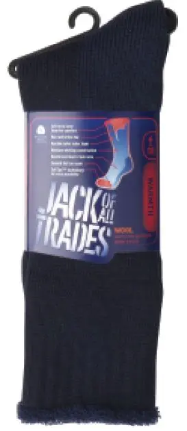  Navy-denim Contrast 11-14 Wool-nylon Outdoor Sock Full Terry Reinforced