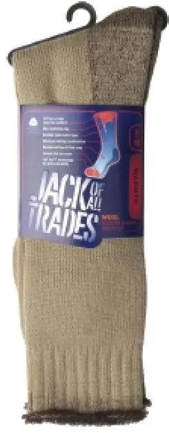  Camel-brown Contrast 6-10 Wool-nylon Outdoor Sock Full Terry Reinforced