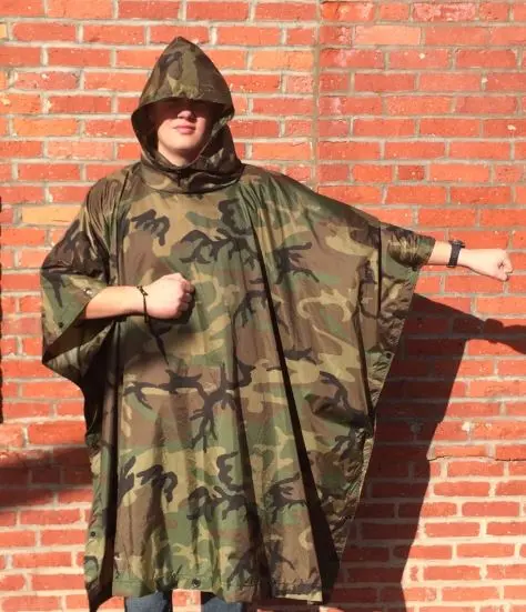  Nylon Poncho Extra Long Woodland
