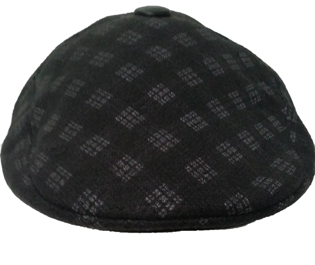  Mens Winter Hat Black With Squares