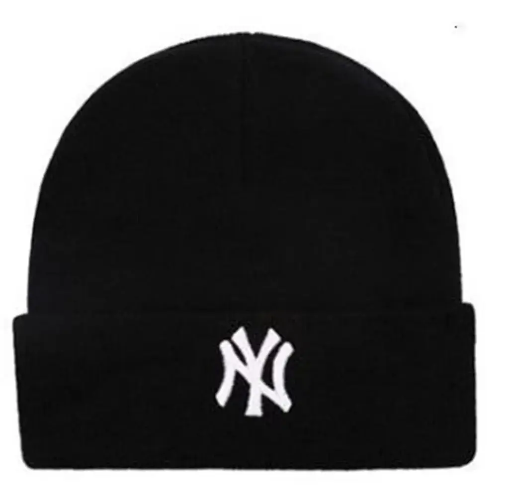  NY Black Acrylic Knit Beanie