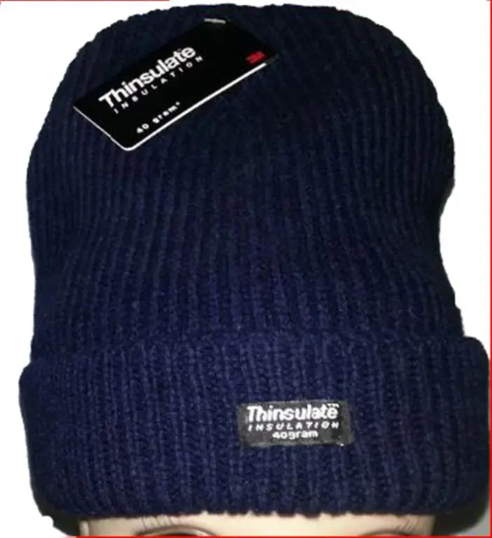  Rag Wool Beanie Navy Thinsulate Lined