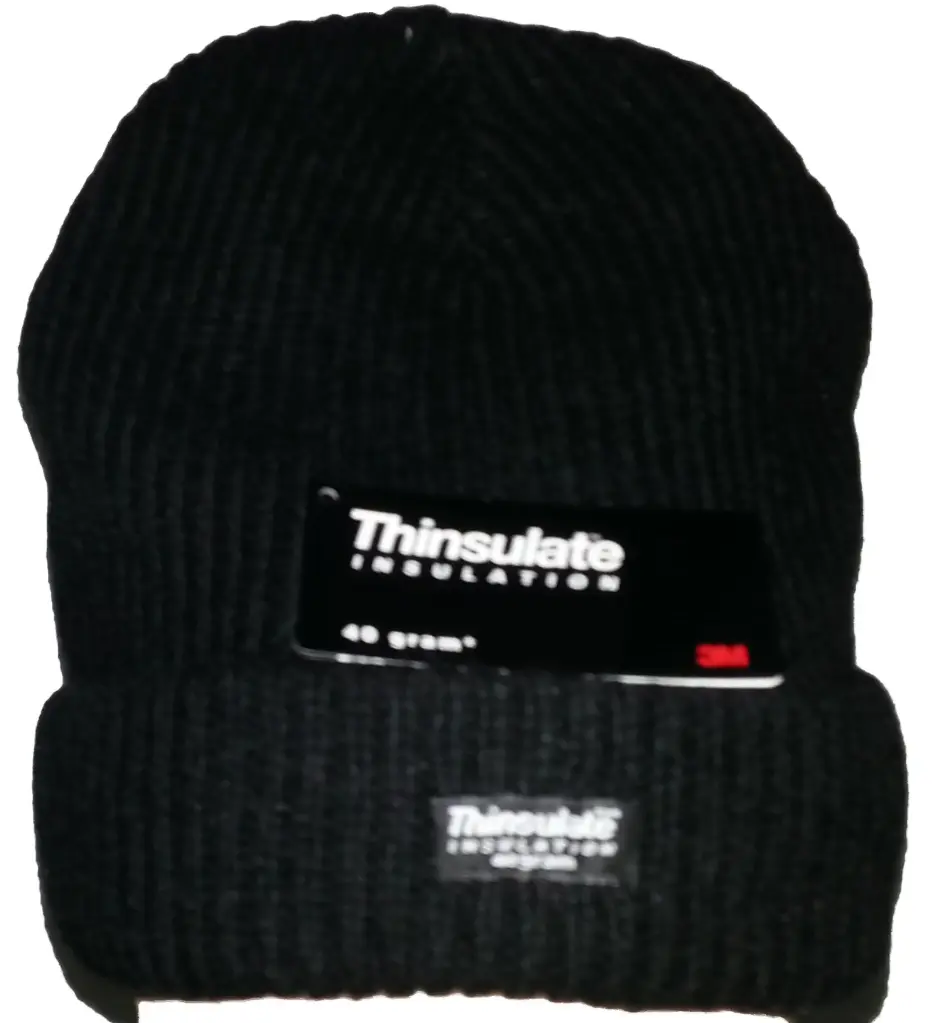  Rag Wool Beanie Black Thinsulate Lined