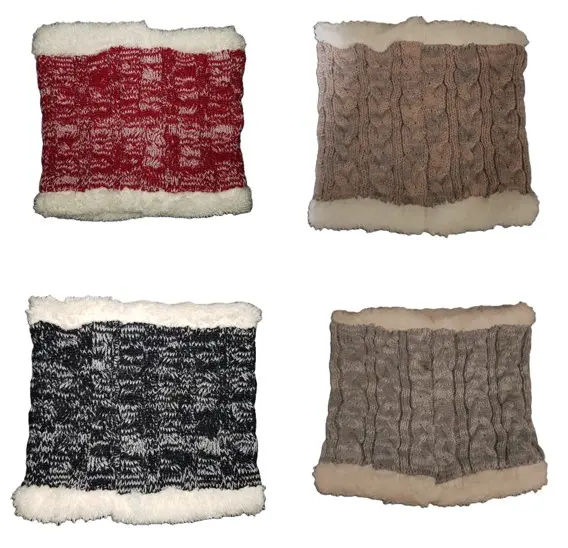  Neck Warmer Ladies Knitted Fur lined