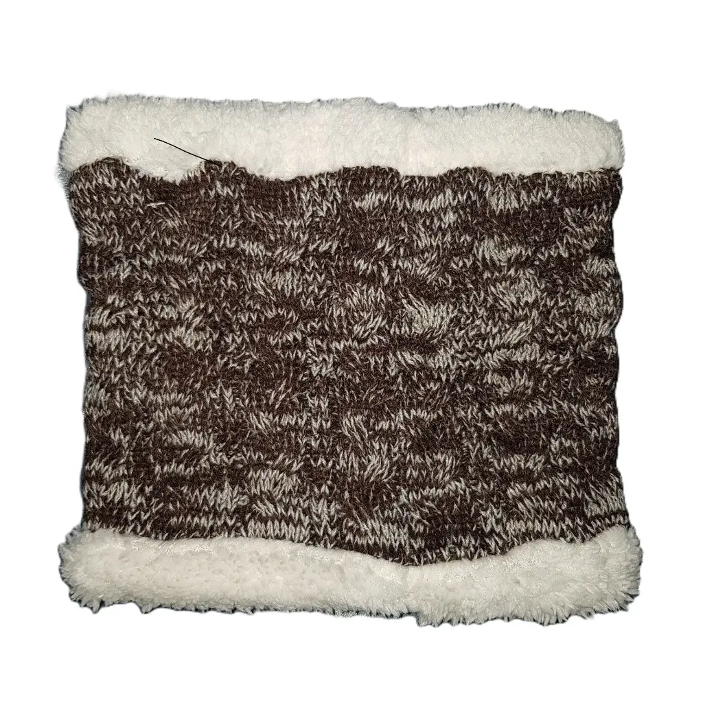  Neck Warmer Ladies Knitted Fur Lined Brown