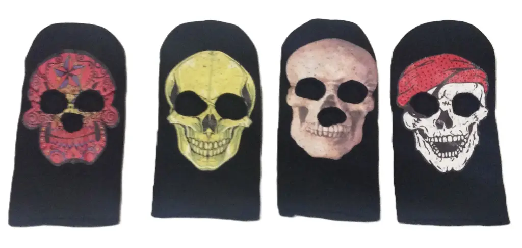  3 Hole Balaclava Skull Print Asstd Cols