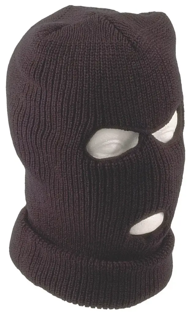  3 Hole Balaclava Black Acrylic