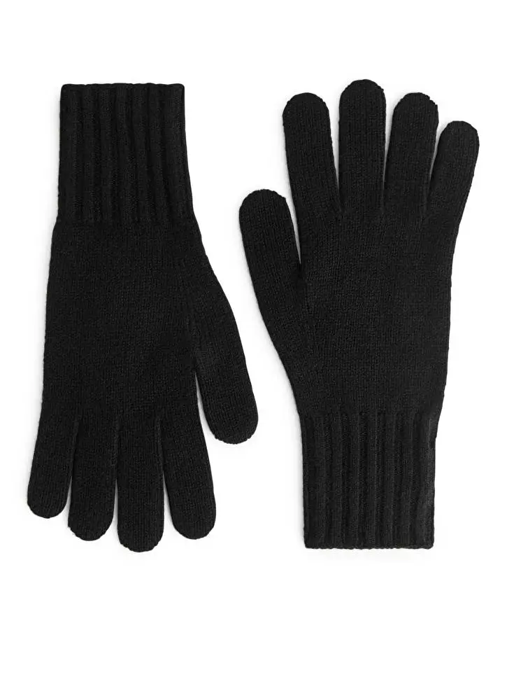 Wool Knit Glove Black