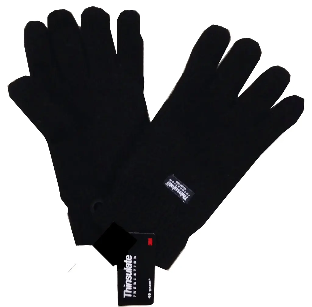  Rag Wool Black Glove Thinsulate Lined