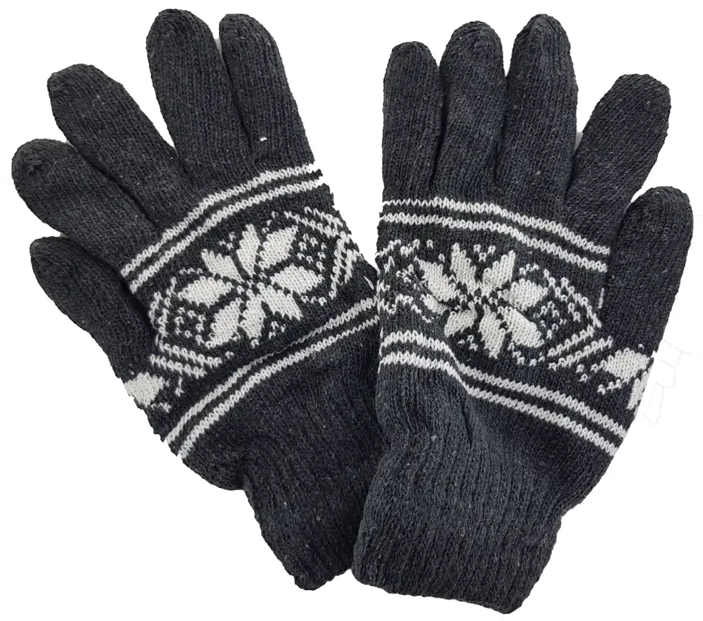  Knit Glove Acrylic Snowflake Design