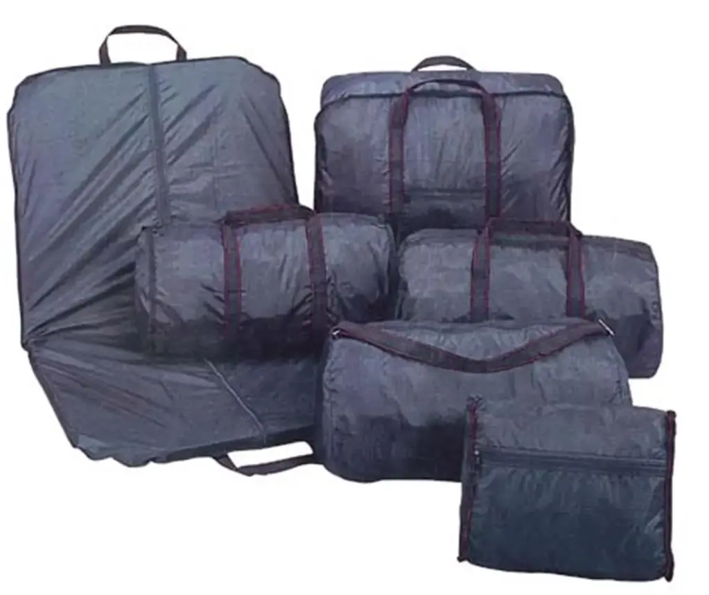  6 pc Nylon Designer Luggage Bag Set Black
