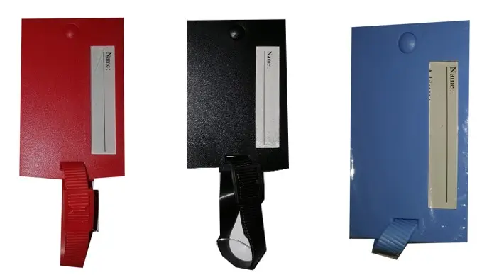  Luggage Tag Hard Plastic Assorted Red Blue Black