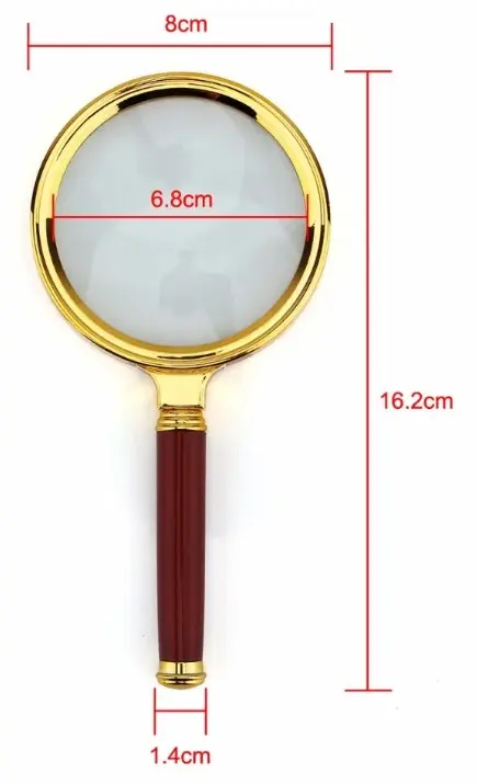  Magnifying Glass 10x 80mm Gold Frame