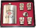  Hip Flask Jim Beam with 4 Shot Cups 8 oz