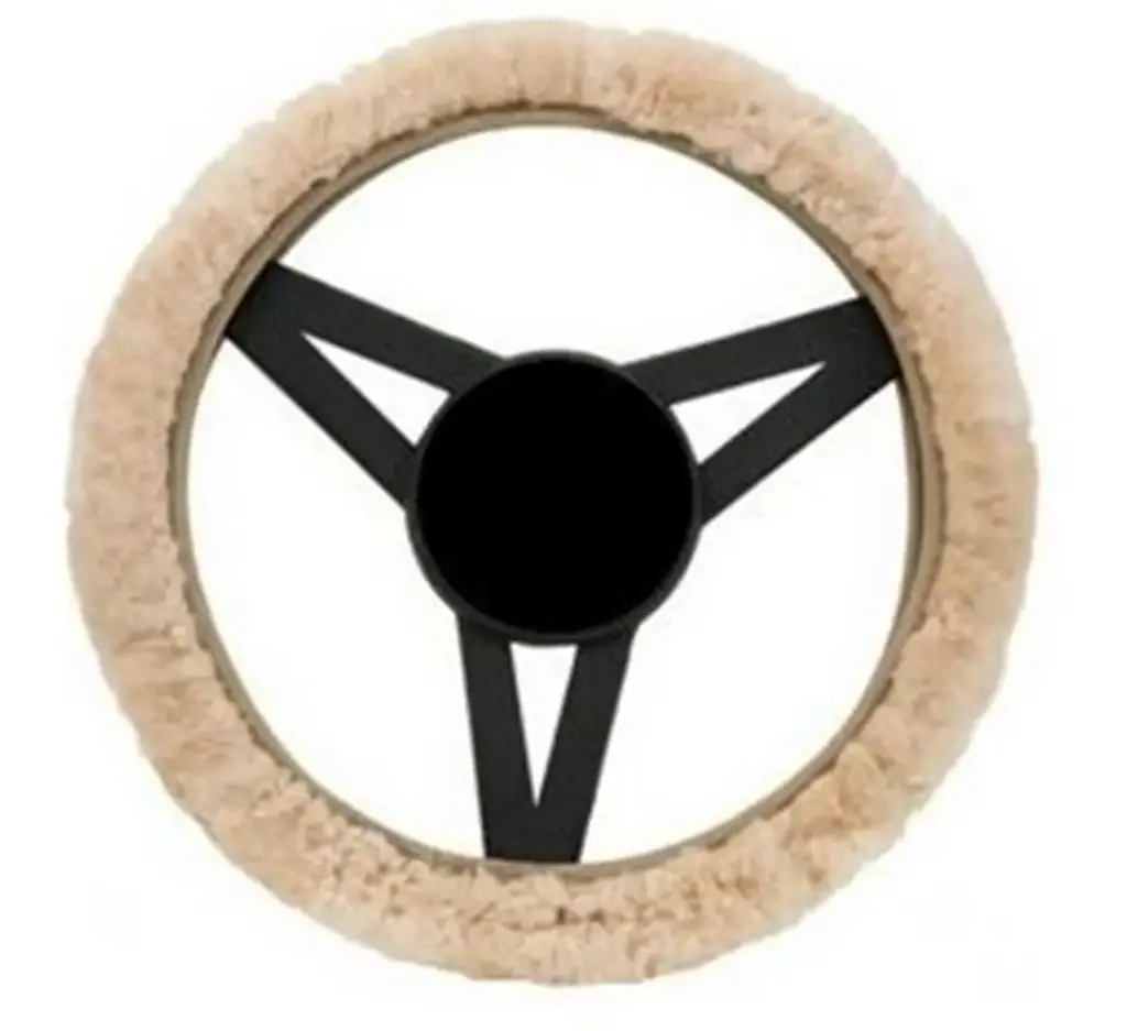  Wool Fleece Steering Wheel Cover Cream