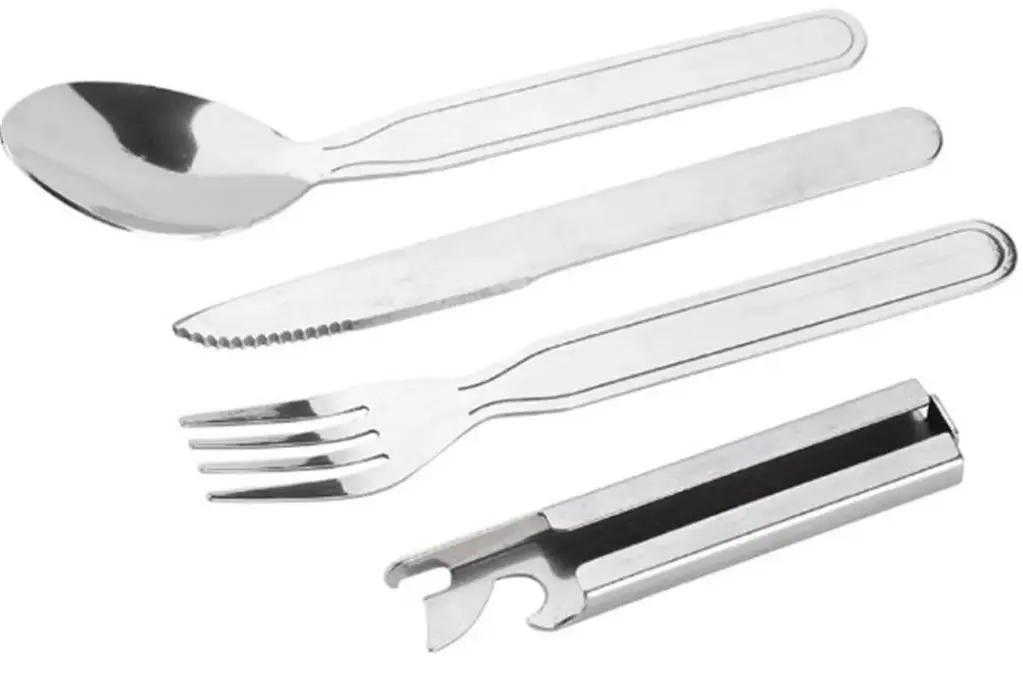  Chow Knife Fork Spoon Set Xtra H/Duty with Can Opener Handle