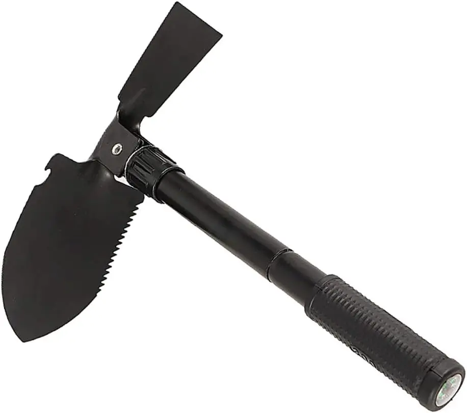 Mini Folding Shovel with Flat Pick Steel with Camo Pouch