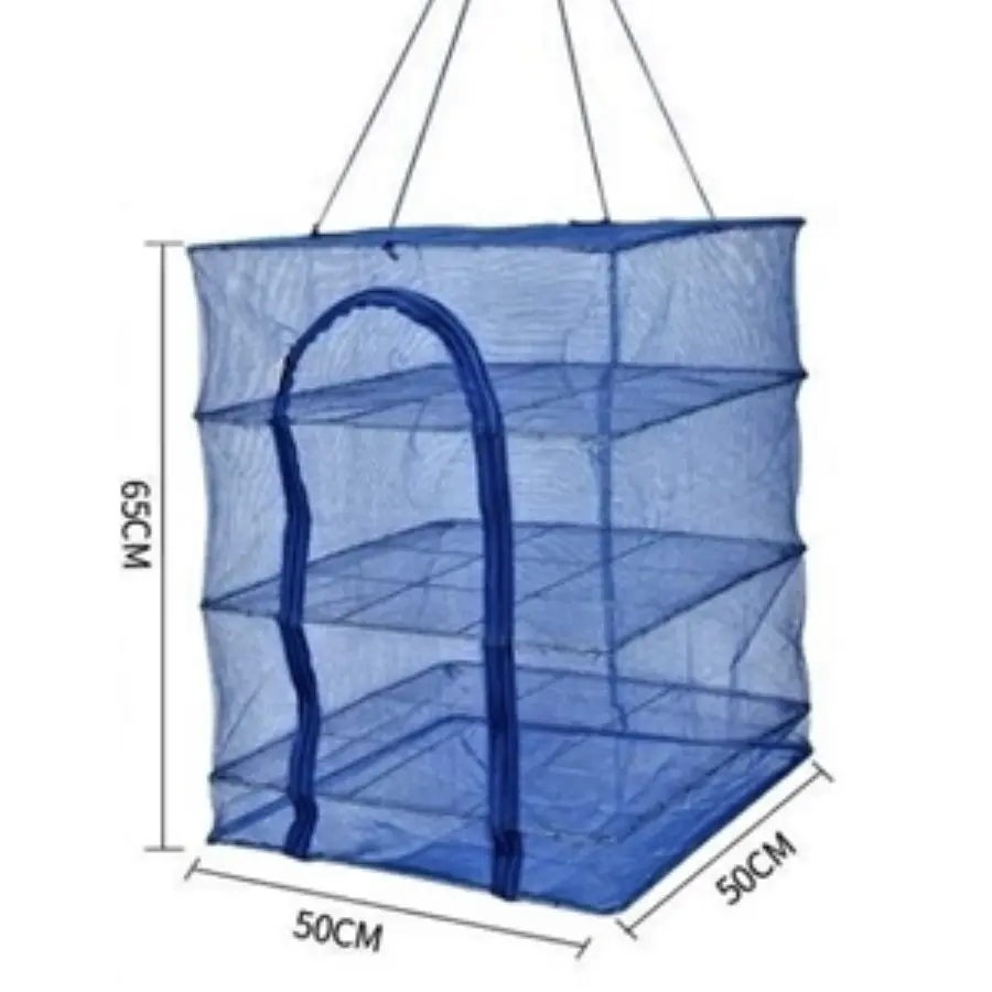  Hanging Food Storage Drying Cupboard 3 Level Blue Mesh