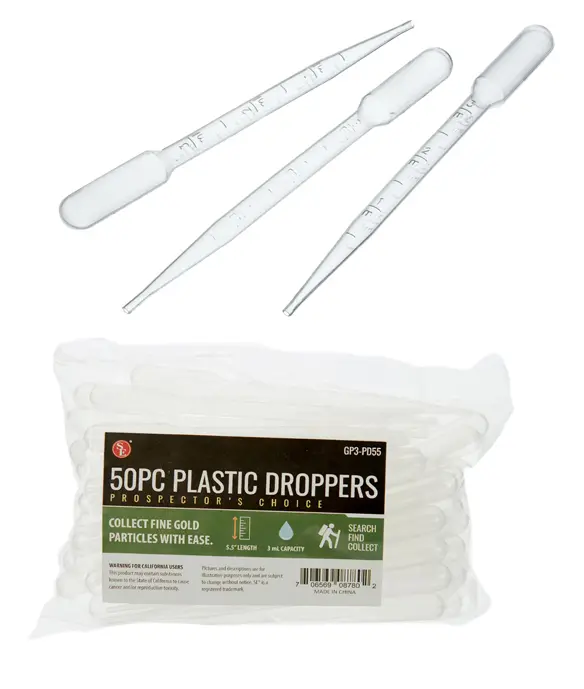  Pipette Plastic Dropper for Gold Panning 5.5"  3 ml Capacity 50 pc pack