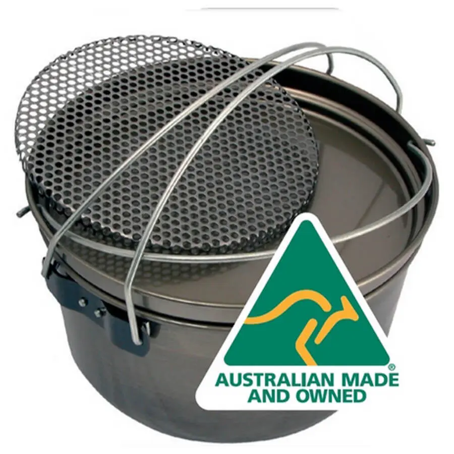 Aussie Camp Oven Spun Steel Large 12"