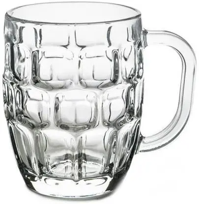 Dimpled Glass Beer Mug Cup 500 ml