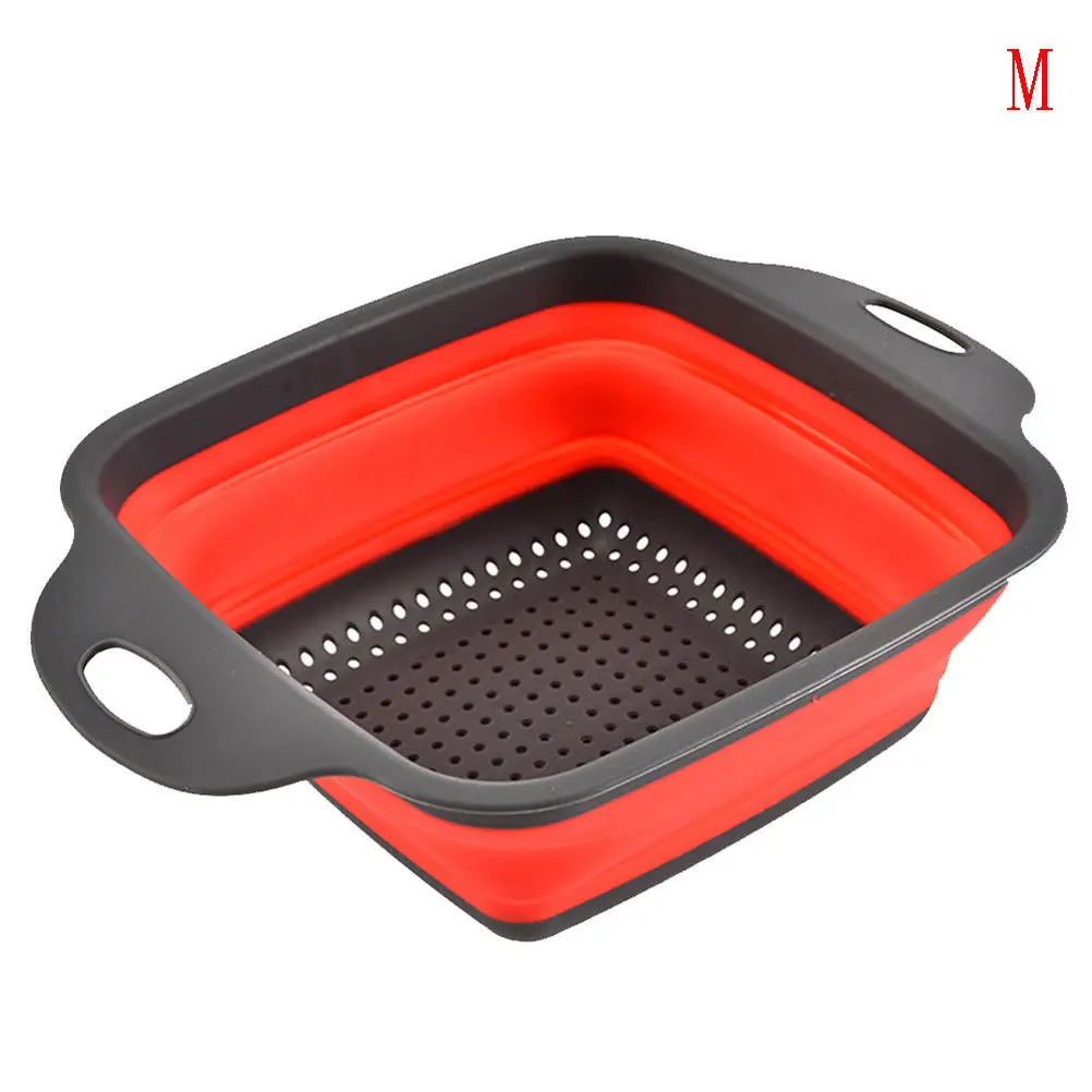  Square 21 cm Silicone Collapsible Colander Strainer