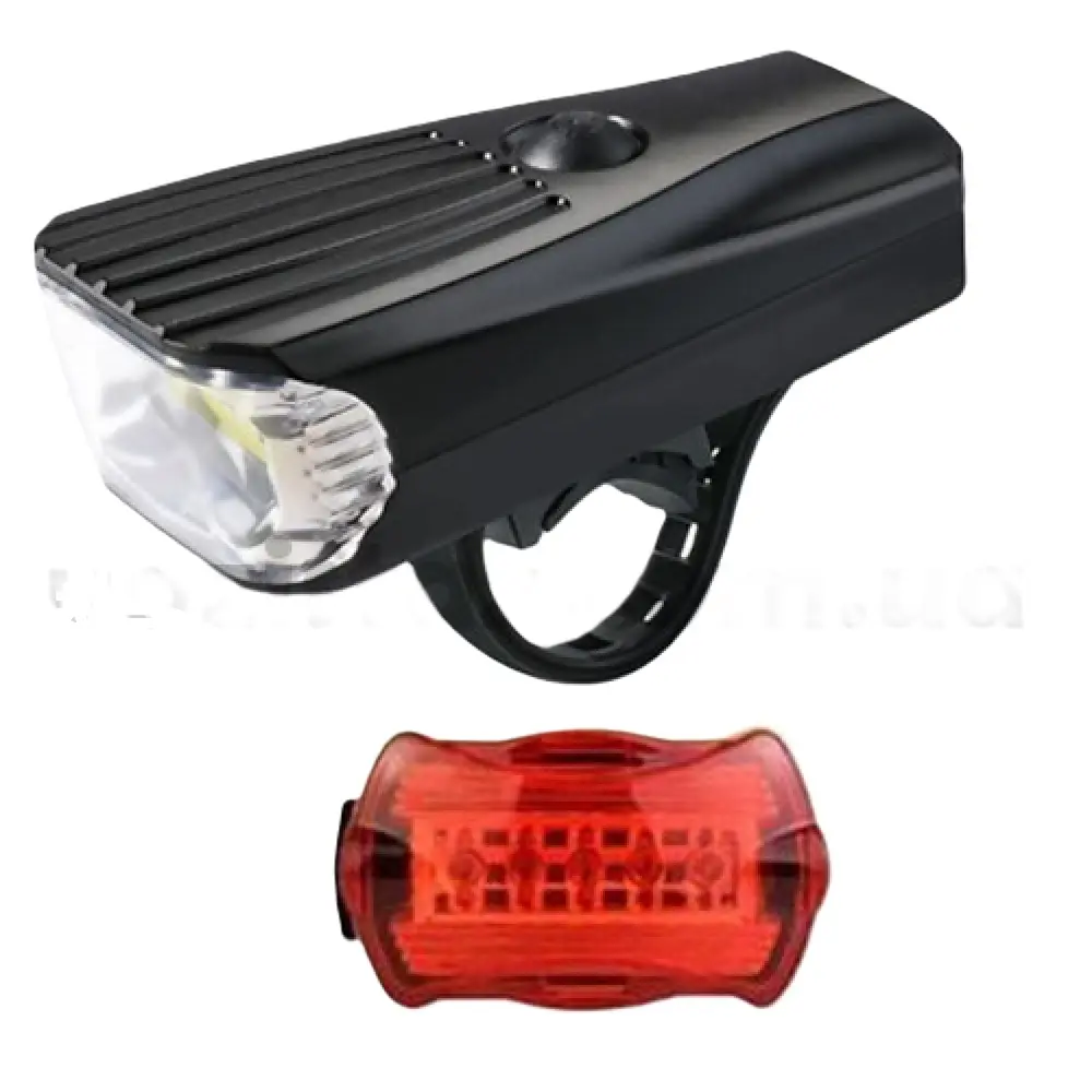  Bike Light COB LED Front + Rear 300 Lumen 2 AA Batt