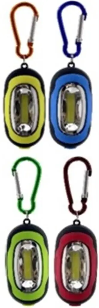  LED COB Mini Light+2 Red Carabiner+Magnet Batt incl