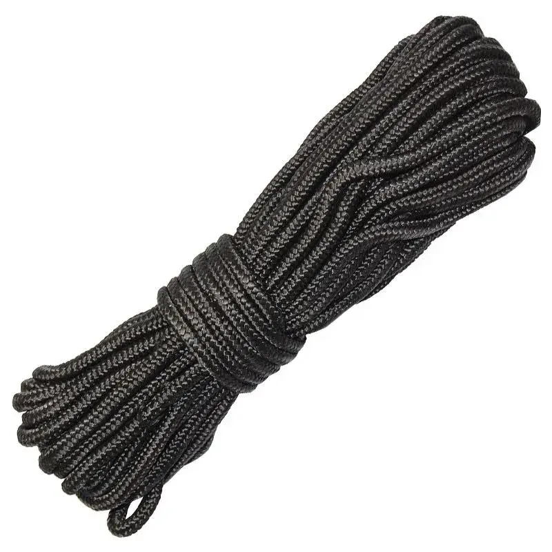  7mm Black Nylon Utility Rope 50 Ft