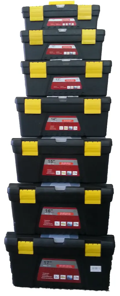  Black Plastic Tool Box set 6 sizes