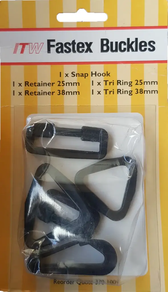  Snaphook 2 x Retainer 2 x Triring Buckle Fastex