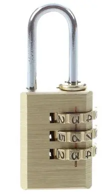  Brass Combination Padlock 28mm 3 Dial