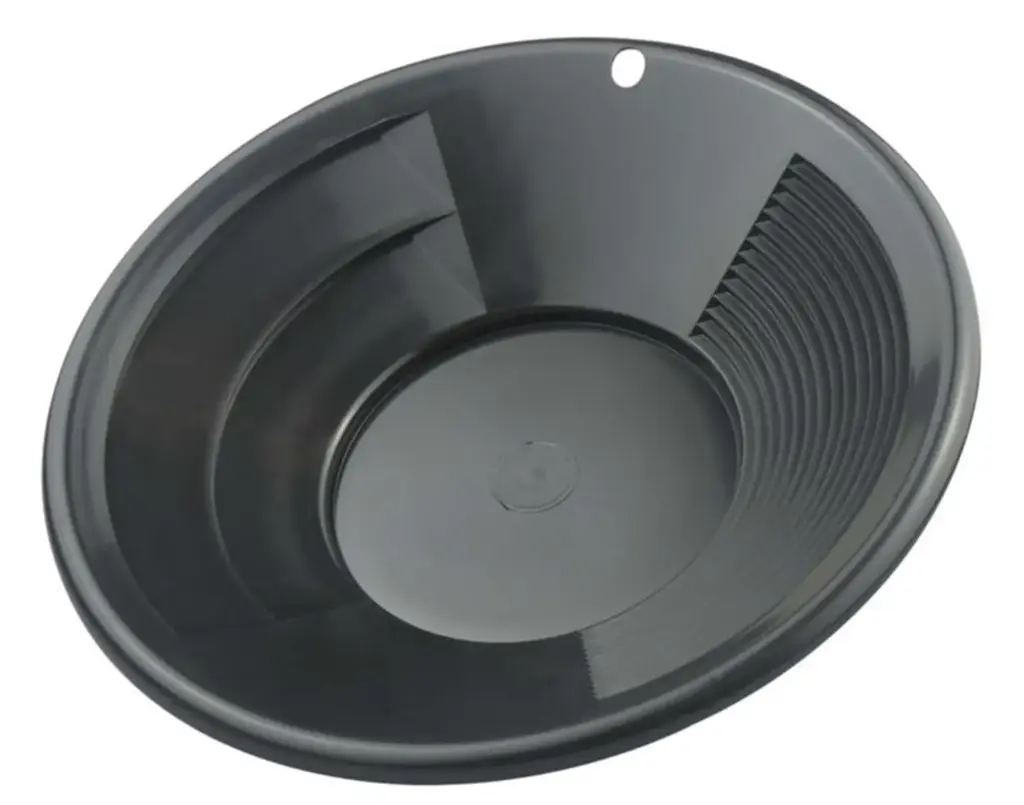 Dual Riffle Black Plastic Gold Pan 8"