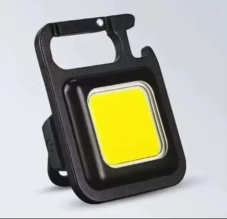 Mini COB LED Keychain Torch Rechargeable with Clip & Magnet