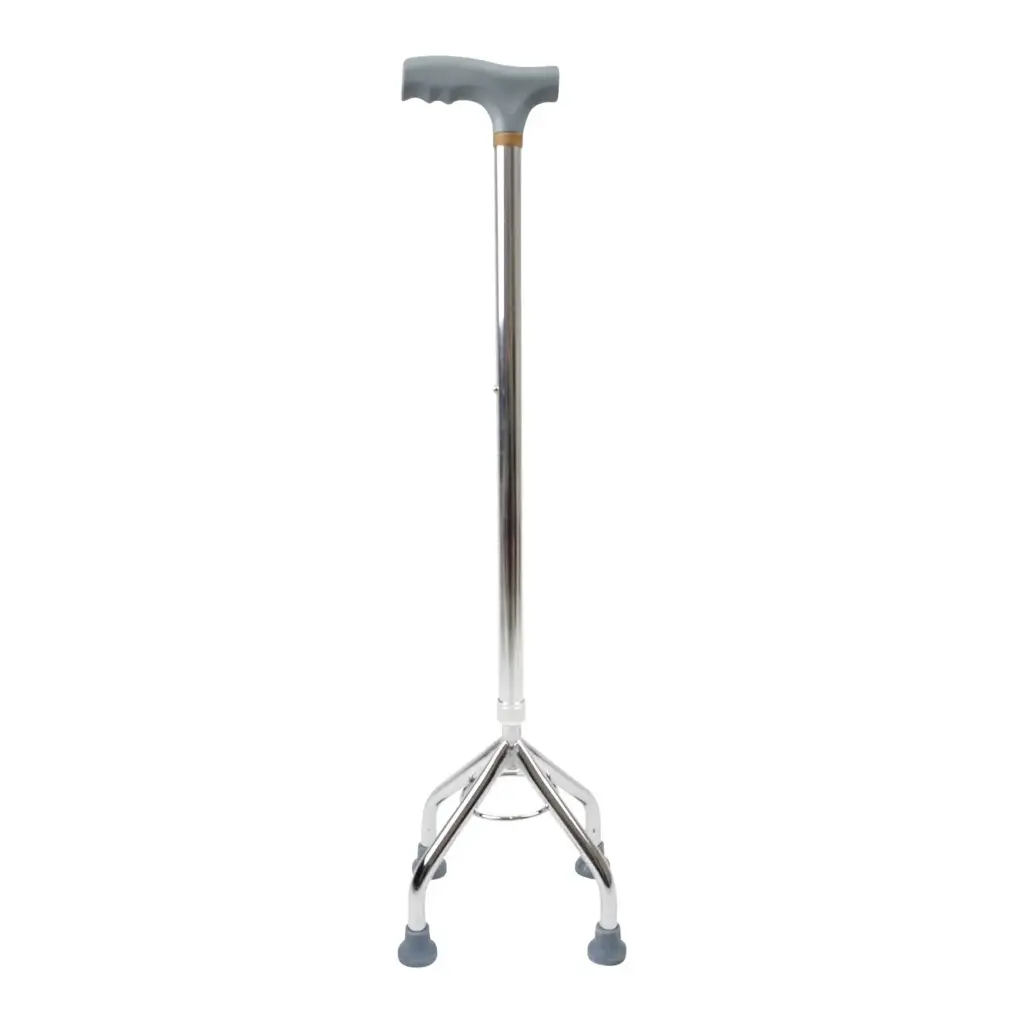 Quadripod Walking Stick Metal 91cm Adjustable Height 4 Leg