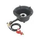 Single Ring High Pressure Wok Burner 55 mj/hr Manual Ignition Suits woks 14" to 18"