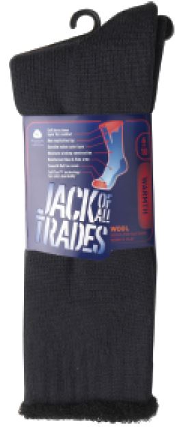 Charcoal-black Contrast 11-14 Wool-nylon Outdoor Sock Full Terry Reinforced