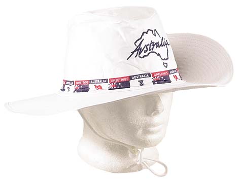 Cotton Slouch Hat White Souvenir Design