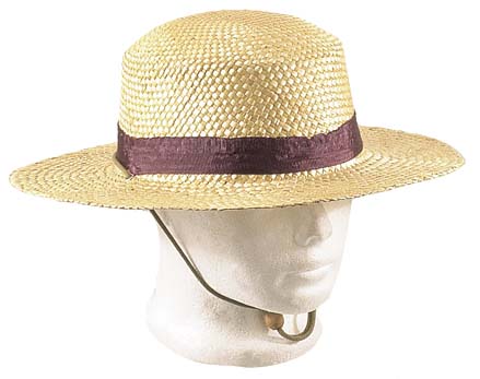 Ladies Straw Hat Flat Round Top 8258
