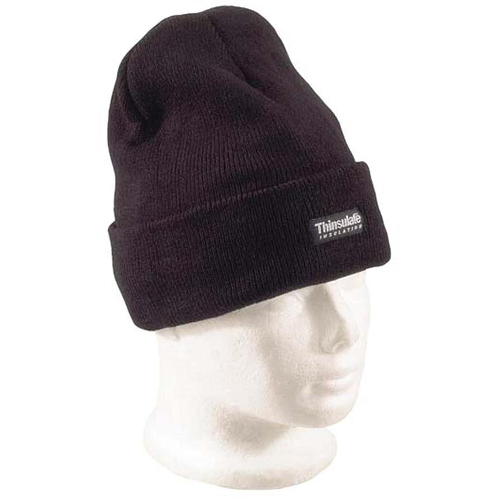 Acrylic Knit Beanie Black Thinsulate Lined