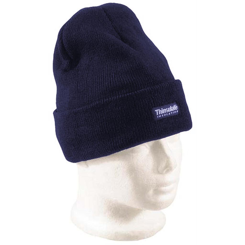 Acrylic Knit Beanie Navy Thinsulate Lined