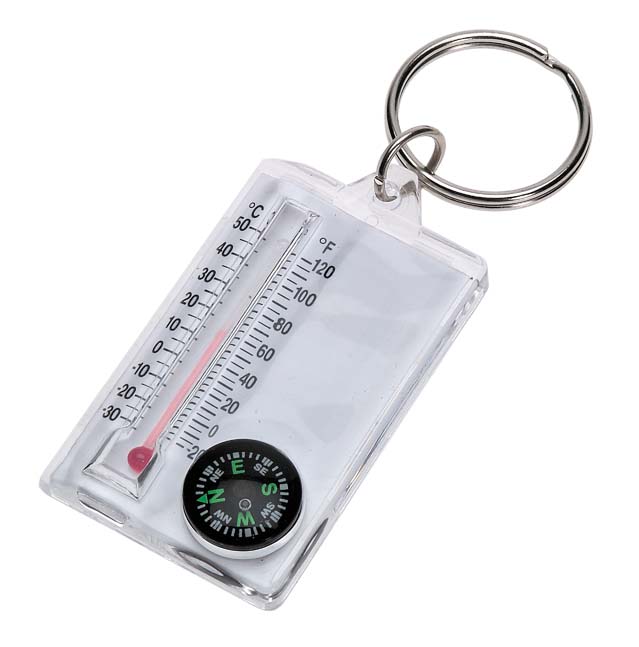 Compass-thermometer-keychain