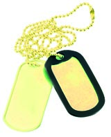 Dog Tag Gold 2 Pc+chain