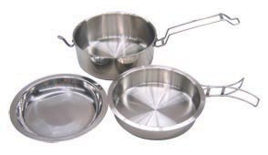 S/Steel Round Lunch Box with Bowl 3pc