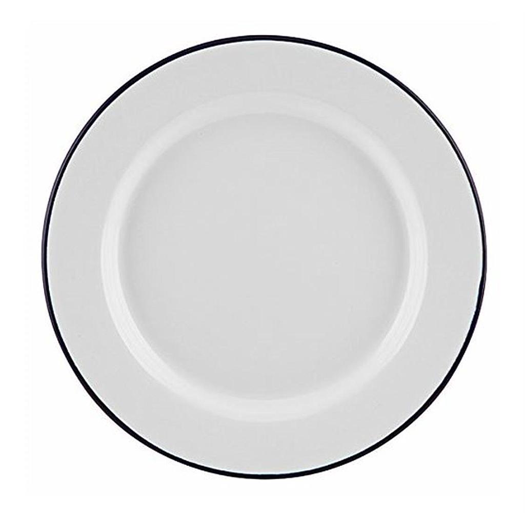 Enamel Flat Plate 22 cm White