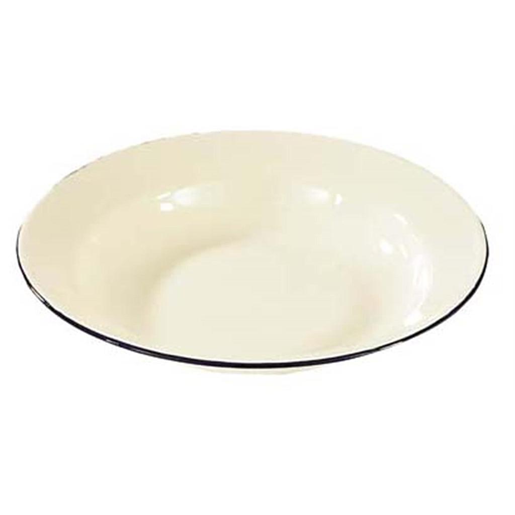 Enamel Soup Plate 24 cm White